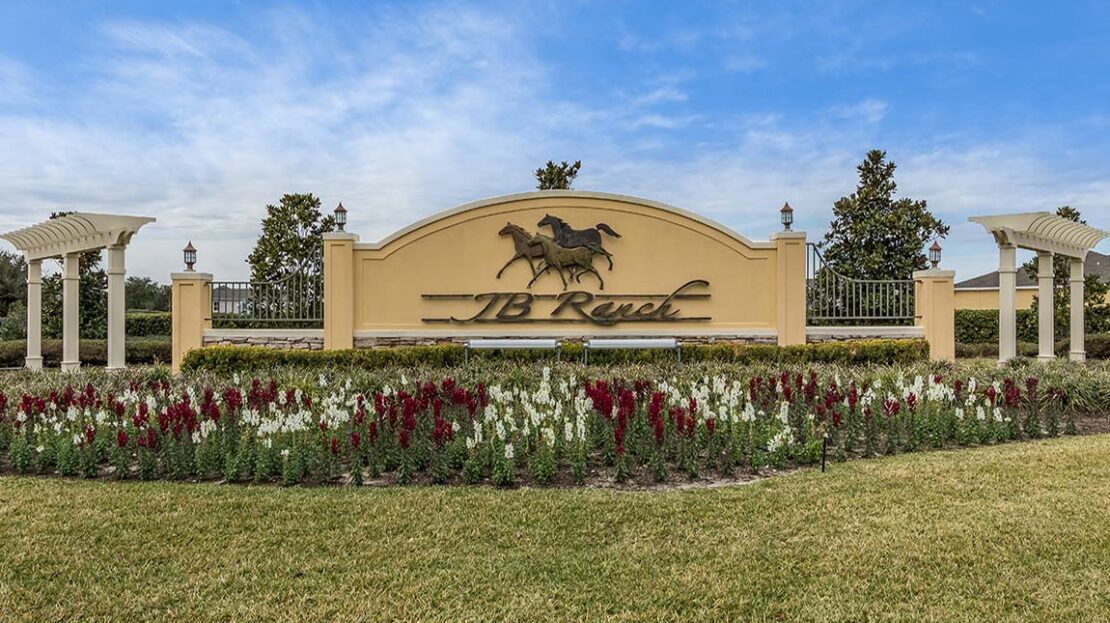 Gated entry at JB Ranch community in Ocala Florida